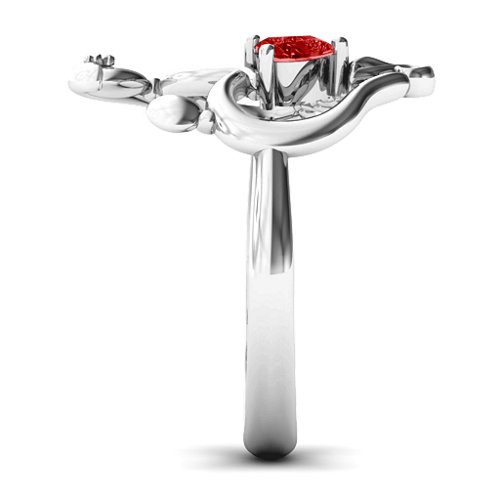 Unbreakable Bond Heart Ring – Sterling Silver with Garnet
