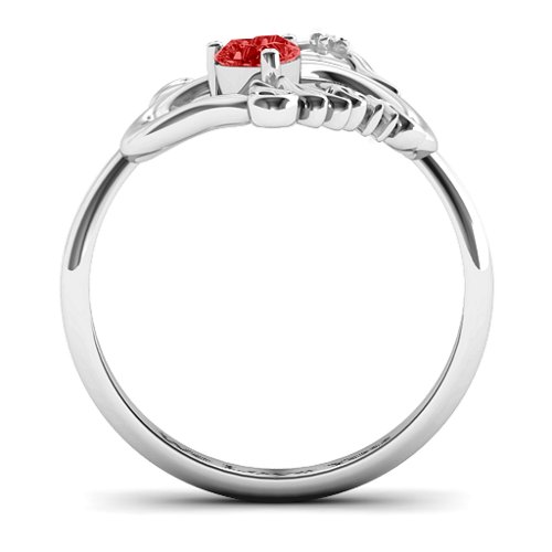 Unbreakable Bond Heart Ring – Sterling Silver with Garnet