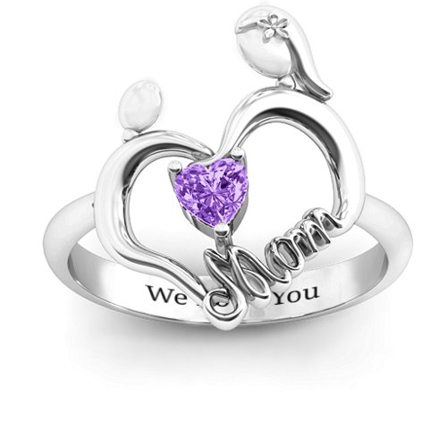 Unbreakable Bond Heart Ring – Sterling Silver with Amethyst