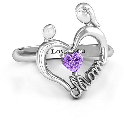 Unbreakable Bond Heart Ring – Sterling Silver with Amethyst