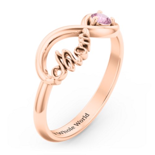Mom's Infinity Ring – 10K Rose Gold with Pink Tourmaline