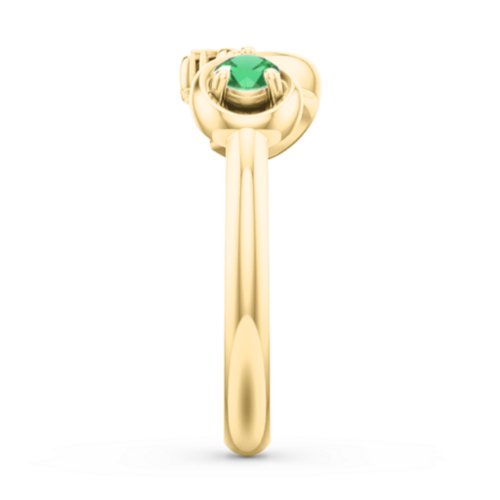 Mom's Infinity Ring – 10K Yellow Gold with Emerald