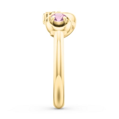 Mom's Infinity Ring – 10K Yellow Gold with Pink Tourmaline