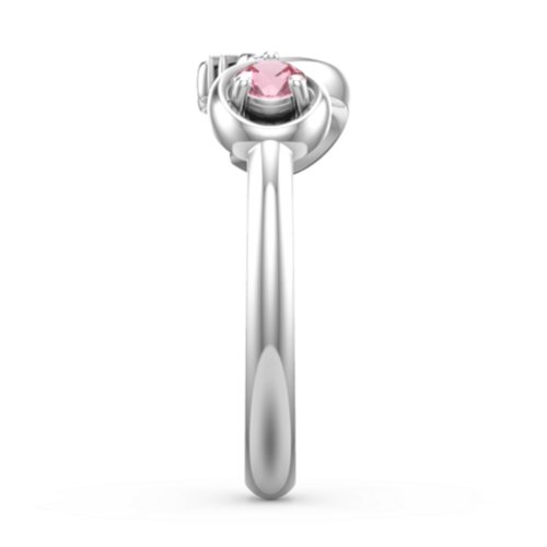 Mom's Infinity Ring – Sterling Silver with Pink Tourmaline