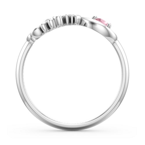 Mom's Infinity Ring – Sterling Silver with Pink Tourmaline