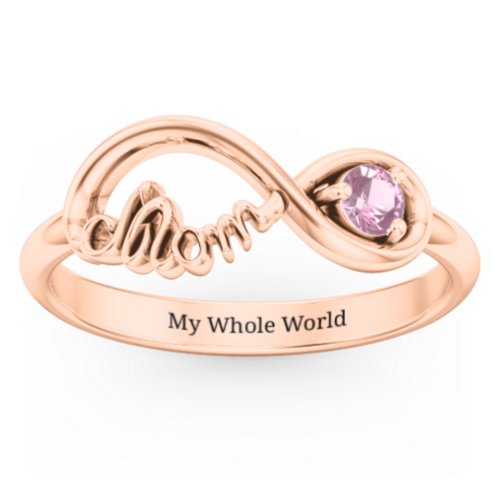 Mom's Infinity Ring – 10K Rose Gold with Pink Tourmaline