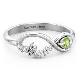 Mom's Infinity Ring in 925 Sterling Silver with Peridot