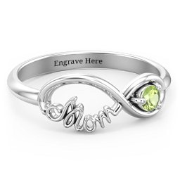 Mom's Infinity Ring in 925 Sterling Silver with Peridot