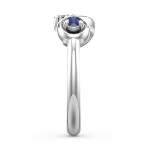 Mom's Infinity Ring – Sterling Silver with Blue Sapphire
