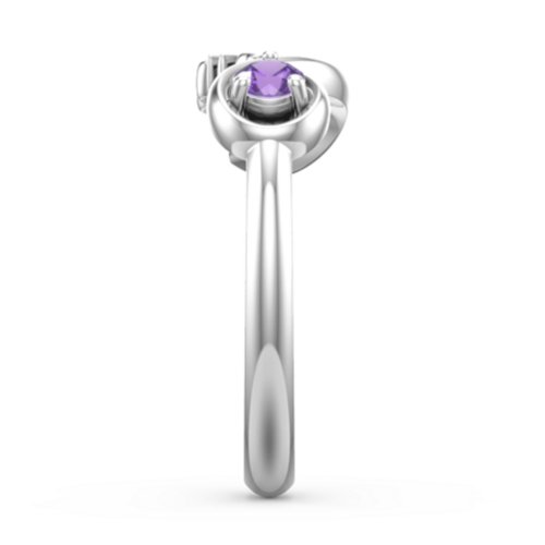 Mom's Infinity Ring – Sterling Silver with Amethyst