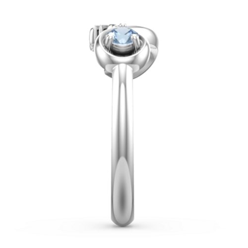 Mom's Infinity Ring – Sterling Silver with Blue Topaz