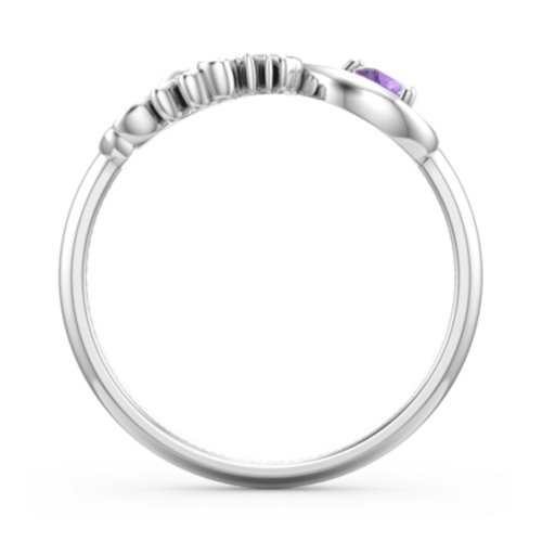 Mom's Infinity Ring – Sterling Silver with Amethyst