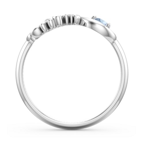 Mom's Infinity Ring – Sterling Silver with Blue Topaz
