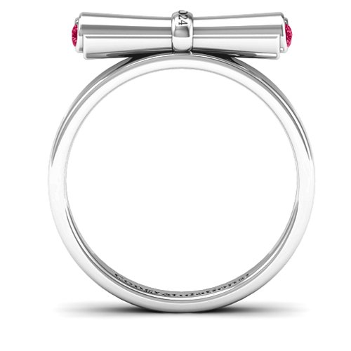 Diploma Scroll Graduation Ring – Sterling Silver with Ruby