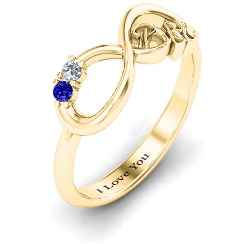 BFF Friendship Infinity Ring with 2 - 7 Stones