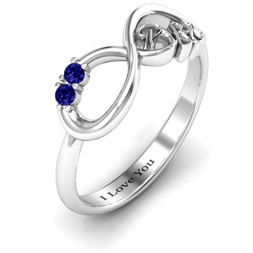 BFF Friendship Infinity Ring with 2 - 7 Stones
