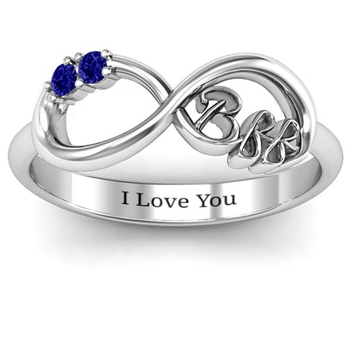 BFF Friendship Infinity Ring with 2 - 7 Stones