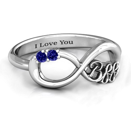 BFF Friendship Infinity Ring with 2 - 7 Stones