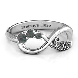 2-4 Stone Sisters Infinity Ring