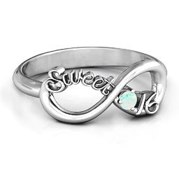 Sweet 16 with Birthstone Infinity Ring