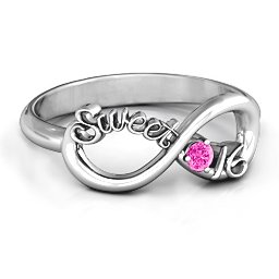 Sweet 16 with Birthstone Infinity Ring