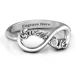 Sweet 16 with Birthstone Infinity Ring