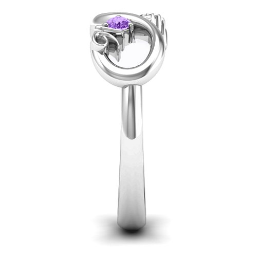 Sweet 16 with Birthstone Infinity Ring – Sterling Silver with Amethyst
