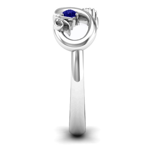 Sweet 16 with Birthstone Infinity Ring – Sterling Silver with Blue Sapphire