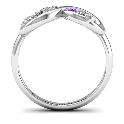 Sweet 16 with Birthstone Infinity Ring – Sterling Silver with Amethyst
