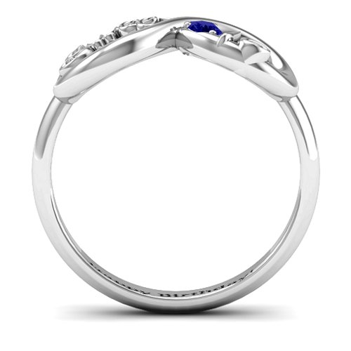 Sweet 16 with Birthstone Infinity Ring – Sterling Silver with Blue Sapphire