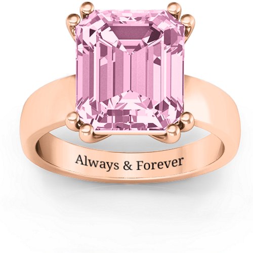 Basket Set Emerald Cut Ring