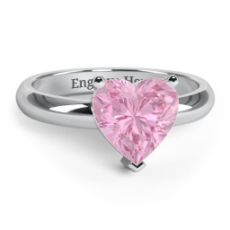 Heart Stone in a Double Gallery Setting Ring