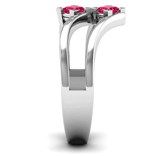Peaks and Valleys Geometric Ring With Princess Stones