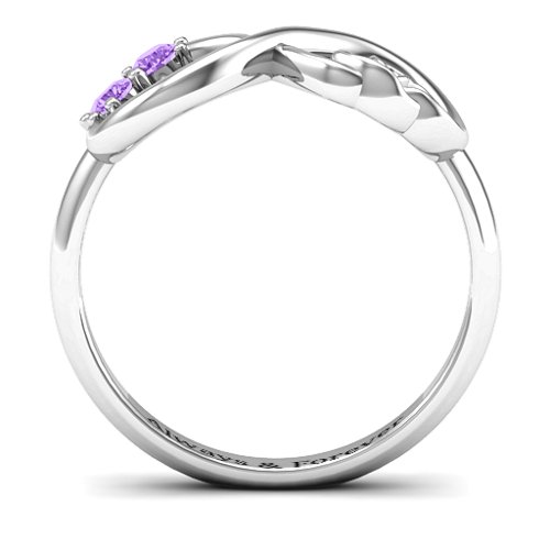 Double the Love Infinity Ring – Sterling Silver with Amethyst
