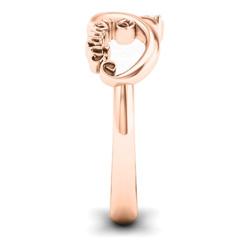 Two Stone Promise Infinity Ring – 10K Rose Gold with Aquamarine and Pink Tourmaline
