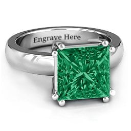 Basket Set Princess Cut Solitaire Ring