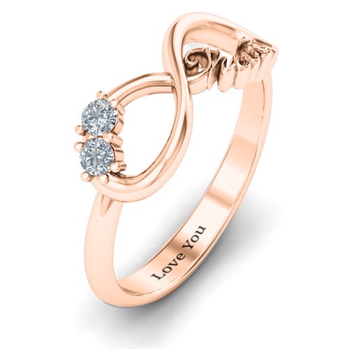 Trust Infinity Ring – 10K Rose Gold with Cubic Zirconia