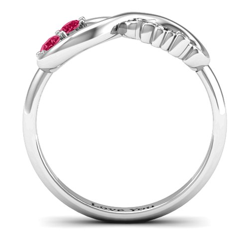 Trust Infinity Ring – Sterling Silver with Ruby