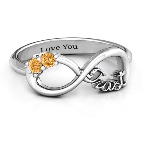 Trust Infinity Ring – Sterling Silver with Citrine