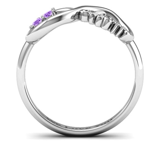 2-10 Stone Nana Infinity Ring – Sterling Silver with Amethyst