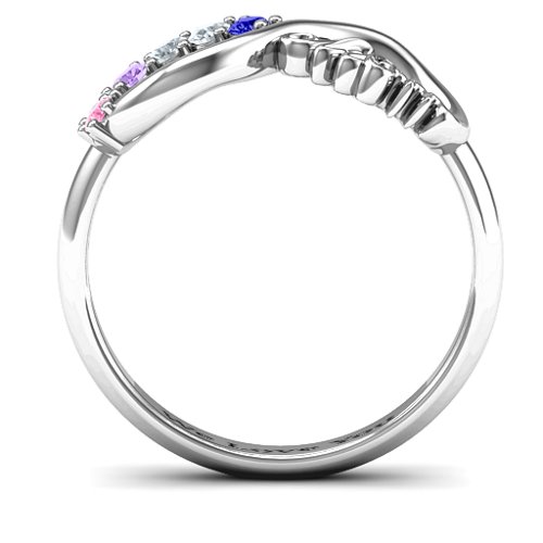 2-10 Stone Nana Infinity Ring – Sterling Silver with Blue Sapphire, Cubic Zirconia, Amethyst, and Pink Tourmaline