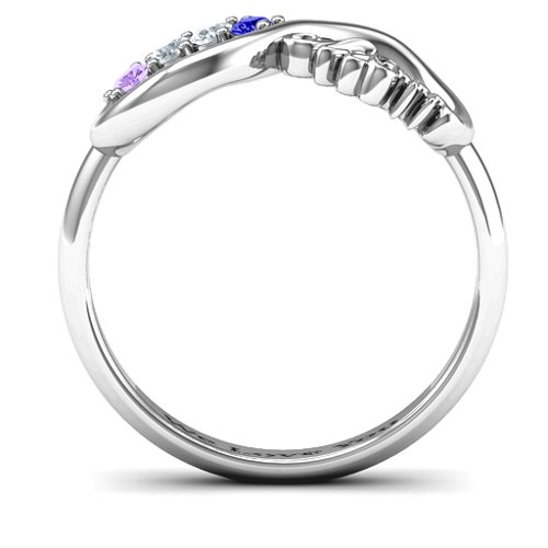 2-10 Stone Nana Infinity Ring – Sterling Silver with Blue Sapphire, Cubic Zirconia, and Amethyst