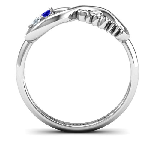 2-10 Stone Nana Infinity Ring – Sterling Silver with Blue Sapphire and Cubic Zirconia