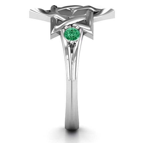 Classic Star of David Ring – Sterling Silver with Emerald