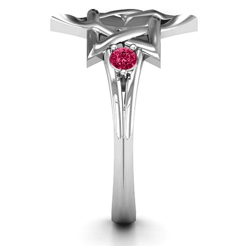 Classic Star of David Ring – Sterling Silver with Ruby
