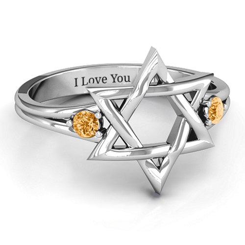 Classic Star of David Ring – Sterling Silver with Citrine