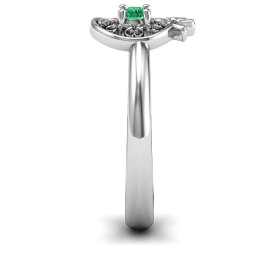 Pomegranate with Filigree Ring – Sterling Silver with Emerald