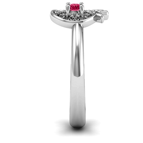Pomegranate with Filigree Ring – Sterling Silver with Ruby