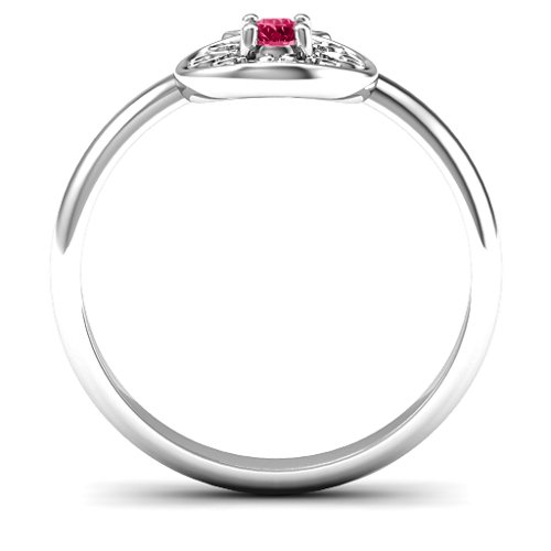 Pomegranate with Filigree Ring – Sterling Silver with Ruby