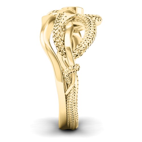 Guardian Snake Ring – 10K Yellow Gold with Garnet